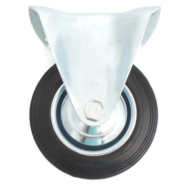 Fixed Rigid Type With Hood Black Rubber Caster (4 pieces)
