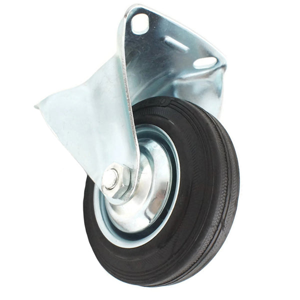 Fixed Rigid Type With Hood Black Rubber Caster (4 pieces)