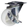 Plate Type With Brake White Nylon Caster