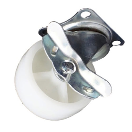 Plate Type With Brake White Nylon Caster
