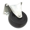 Fixed Rigid Type Black Rubber Caster (4 pieces)