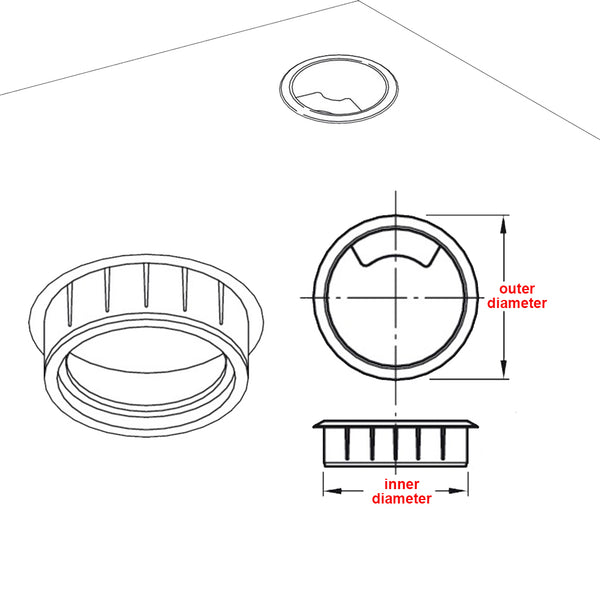 Desk Cable Grommet (Black)