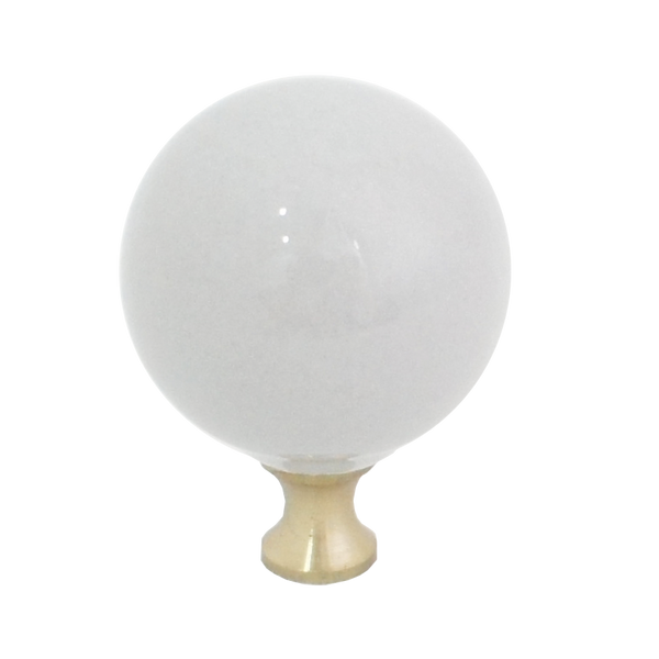 106 Gray Spherical Ceramic Knob with Brass Base