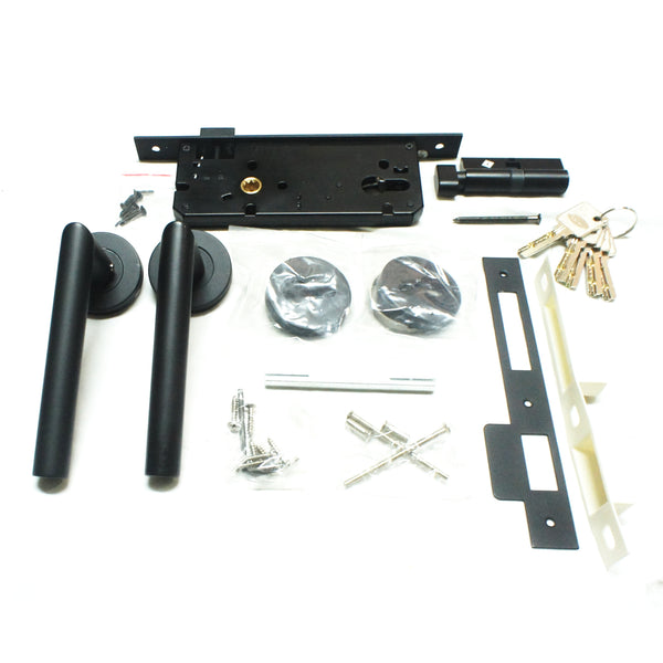 Corona Mortise Lockset Black