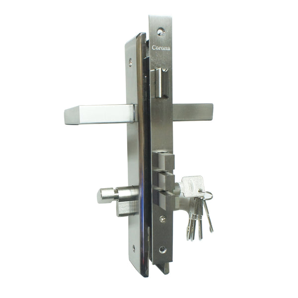 Corona Entrance Mortise Lockset with Square Backplate