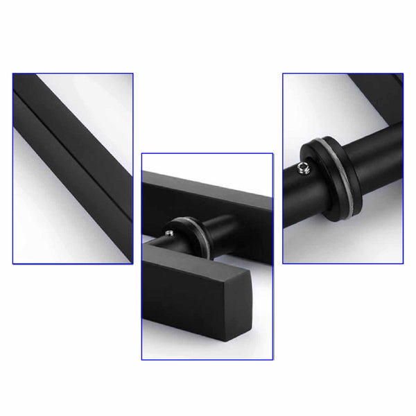 Black Square H-Handle 600mm