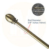 Egg Antique Brass Iron Curtain Rod Set