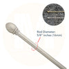 Egg Satin Nickel Iron Curtain Rod Set