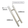 Round H-Handle 1200mm Chrome Door Pull