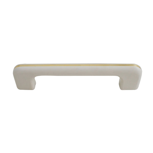 164 White with Gold Stripes Plastic Pull