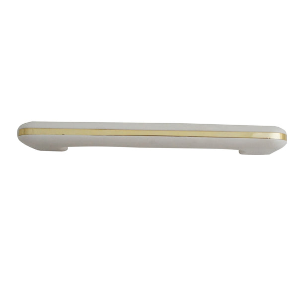 164 White with Gold Stripes Plastic Pull