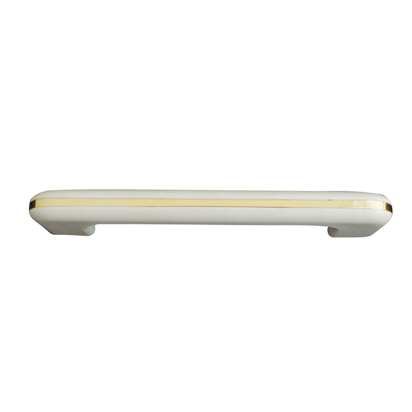 164 White with Gold Stripes Plastic Pull