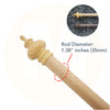 Light Oak Wood Laminated Curtain Rod Set