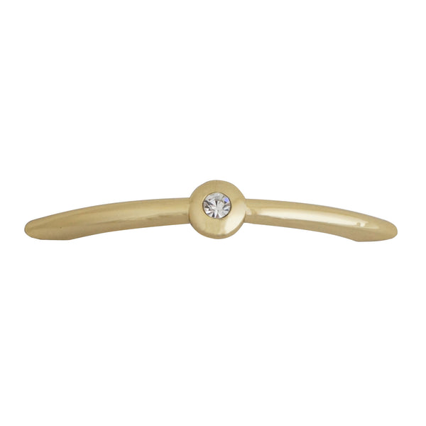 MB209 Polished Brass with Diamond Stone Pull Handle