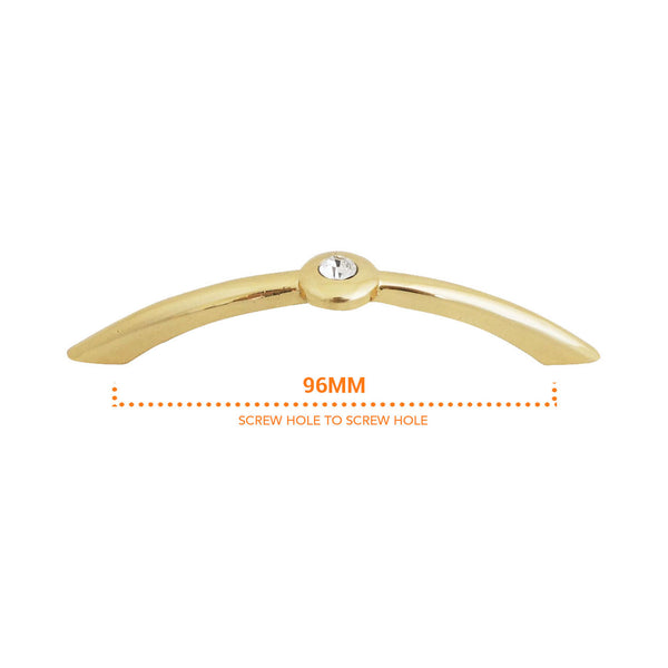 MB209 Polished Brass with Diamond Stone Pull Handle