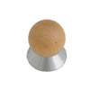 N18 Wooden Knob with Chrome Plated Base
