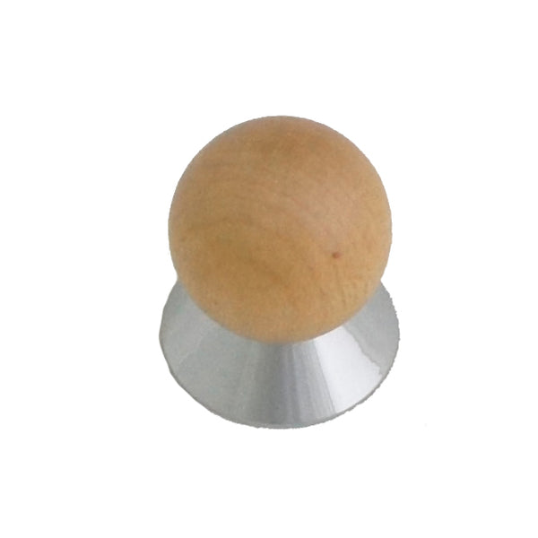 N18 Wooden Knob with Chrome Plated Base