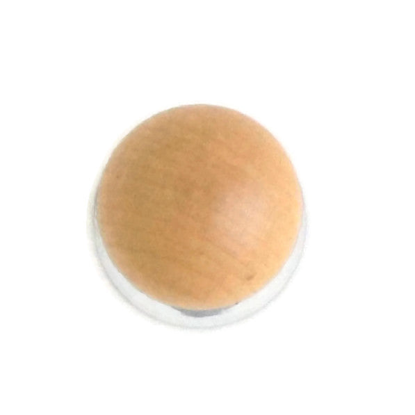 N18 Wooden Knob with Chrome Plated Base
