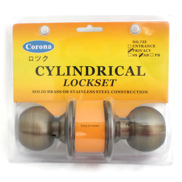 Corona Cylindrical Privacy Keyless Bathroom Lock