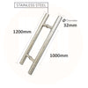 Round H-Handle 1200mm Chrome Door Pull