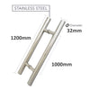 Round H-Handle 1200mm Chrome Door Pull