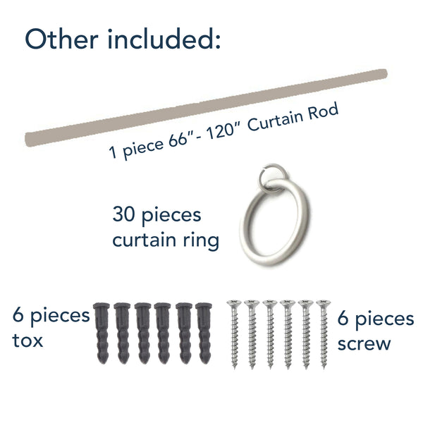 Egg Satin Nickel Iron Curtain Rod Set