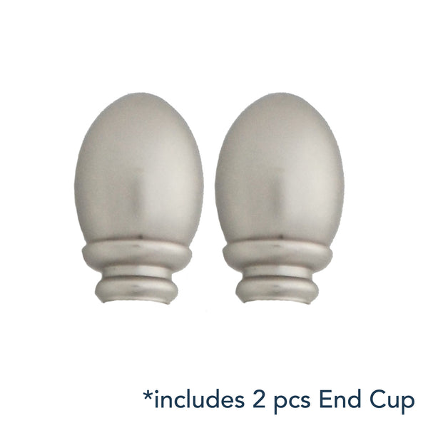 Egg Satin Nickel Iron Curtain Rod Set