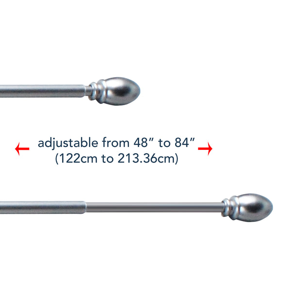 Egg Satin Nickel Iron Curtain Rod Set
