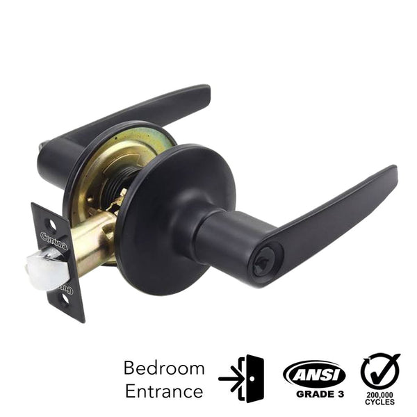 Corona Black Entrance Keyed Lever Lock