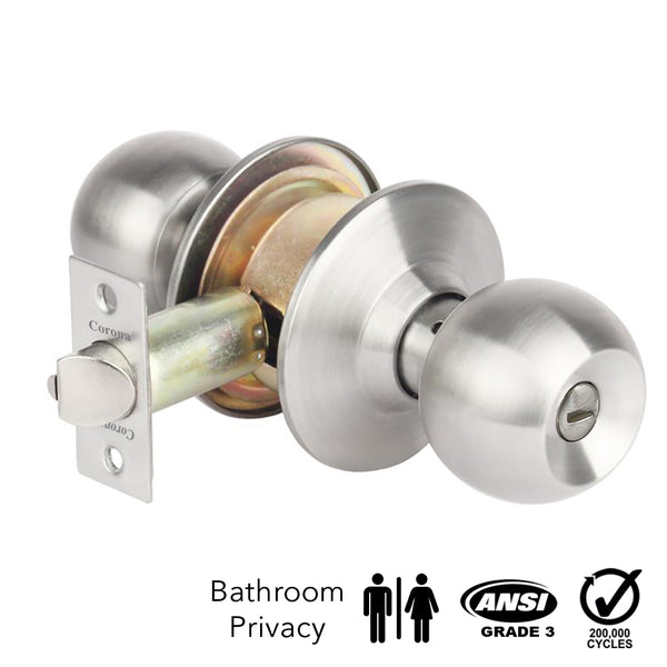 Corona Cylindrical Privacy Keyless Bathroom Lock