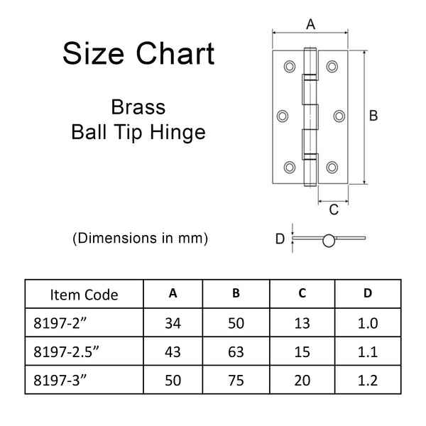 Brass Ball Tip Hinge
