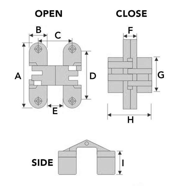 Bucci Brass Invisible Hinge