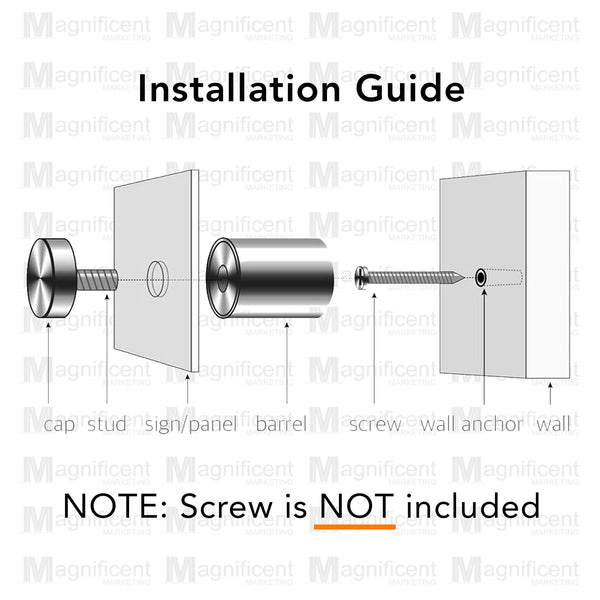 12mm Glass Standoff Sign Board Holder (Stainless)