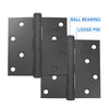 Bucci Stainless 304 Matte Black Hinges