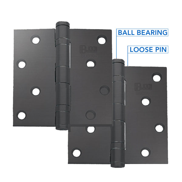 Bucci Stainless 304 Matte Black Hinges