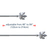 Leaf Satin Nickel Iron Curtain Rod Set