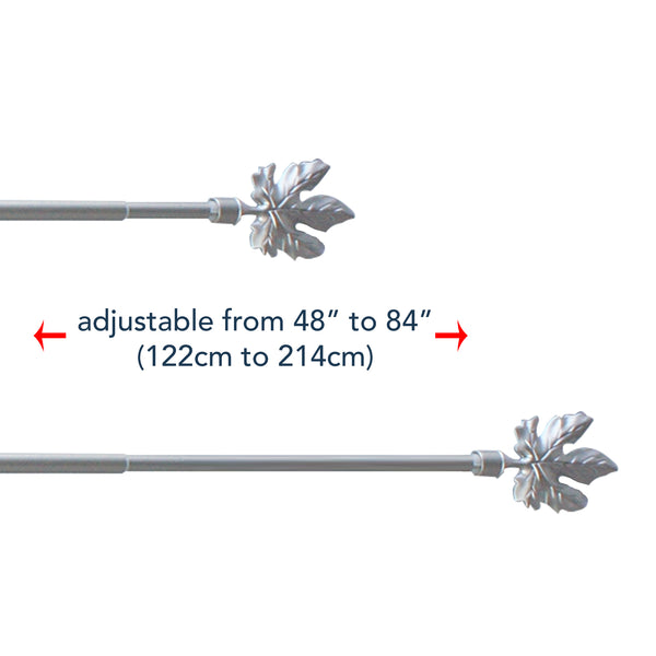 Leaf Satin Nickel Iron Curtain Rod Set