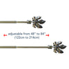 Leaf Antique Brass Iron Curtain Rod Set