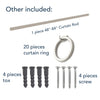 Leaf Satin Nickel Iron Curtain Rod Set