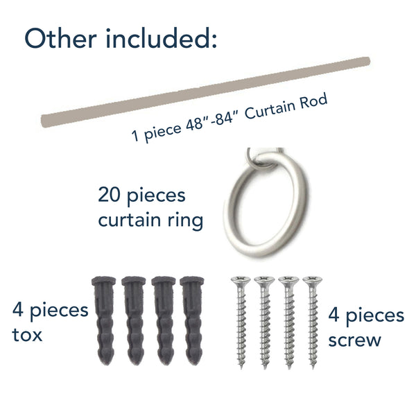 Leaf Satin Nickel Iron Curtain Rod Set