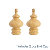 Light Oak Wood Laminated Curtain Rod Set