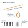 Light Oak Wood Laminated Curtain Rod Set