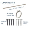 Leaf Satin Nickel Iron Curtain Rod Set