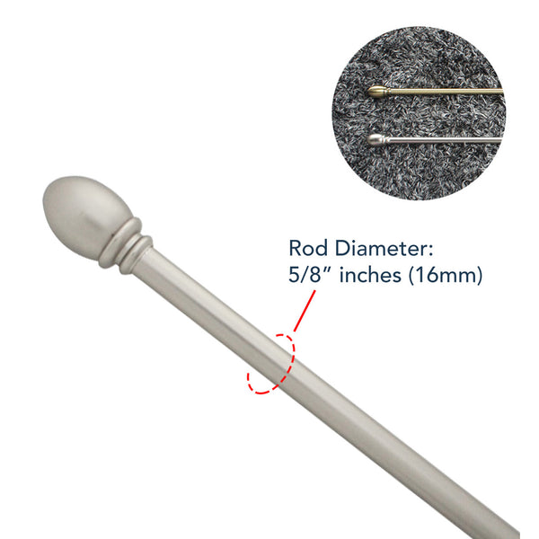 Egg Satin Nickel Iron Curtain Rod Set
