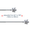 Leaf Satin Nickel Iron Curtain Rod Set