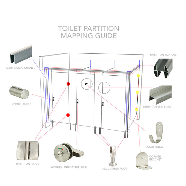 Stainless Steel Toilet Partition Set