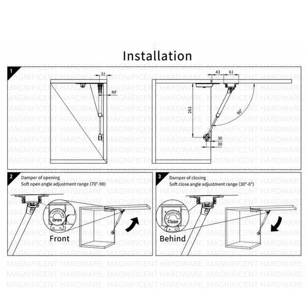Soft Open and Soft Close Pneumatic Lid Stay