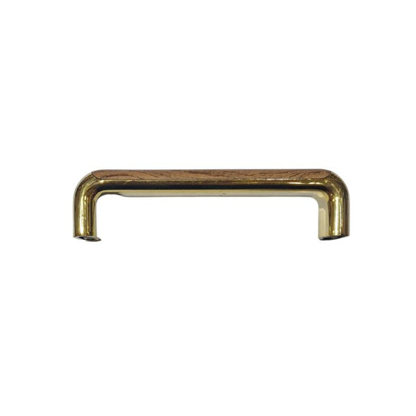 3056 Plastic White Oak / Brass Plated Pull Handle