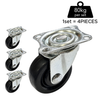 Plate Type Black Rubber Caster (4 pieces)