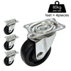 Plate Type Black Rubber Caster (4 pieces)